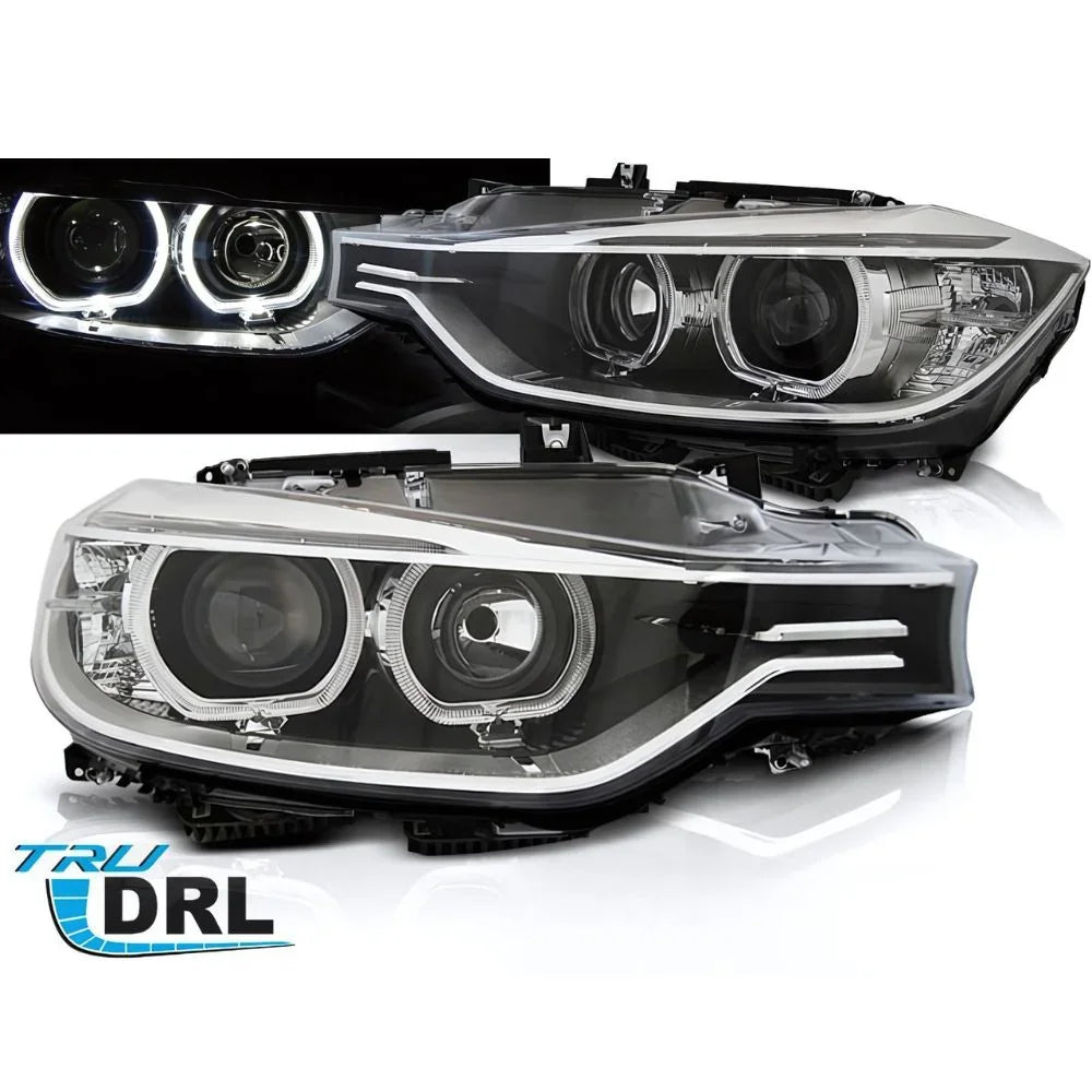 BMW Serie 3 F30 F31 2011-2015 Fari Anteriori a LED H7 Neri - autorivallo