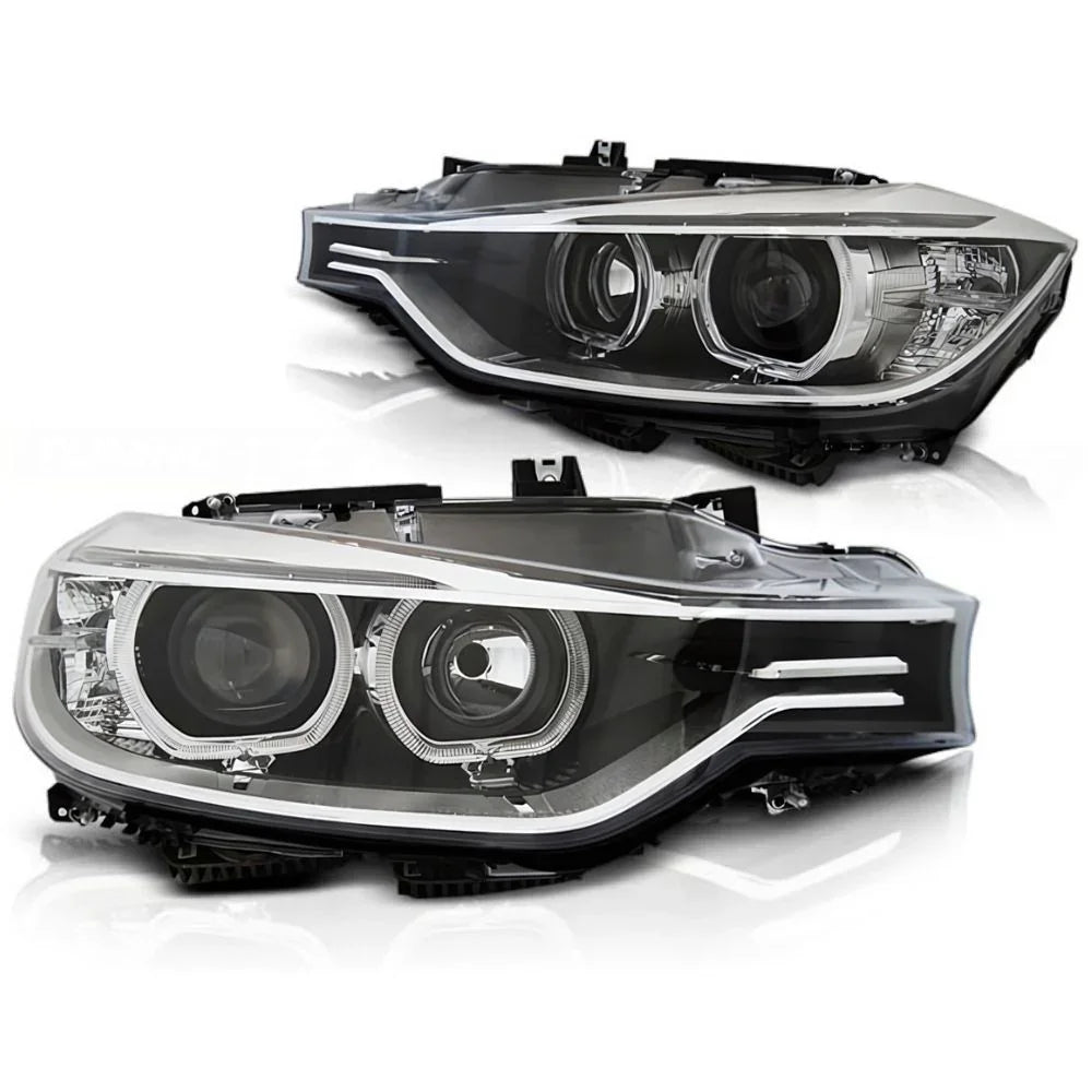 BMW Serie 3 F30 F31 2011-2015 Fari Anteriori a LED H7 Neri - autorivallo