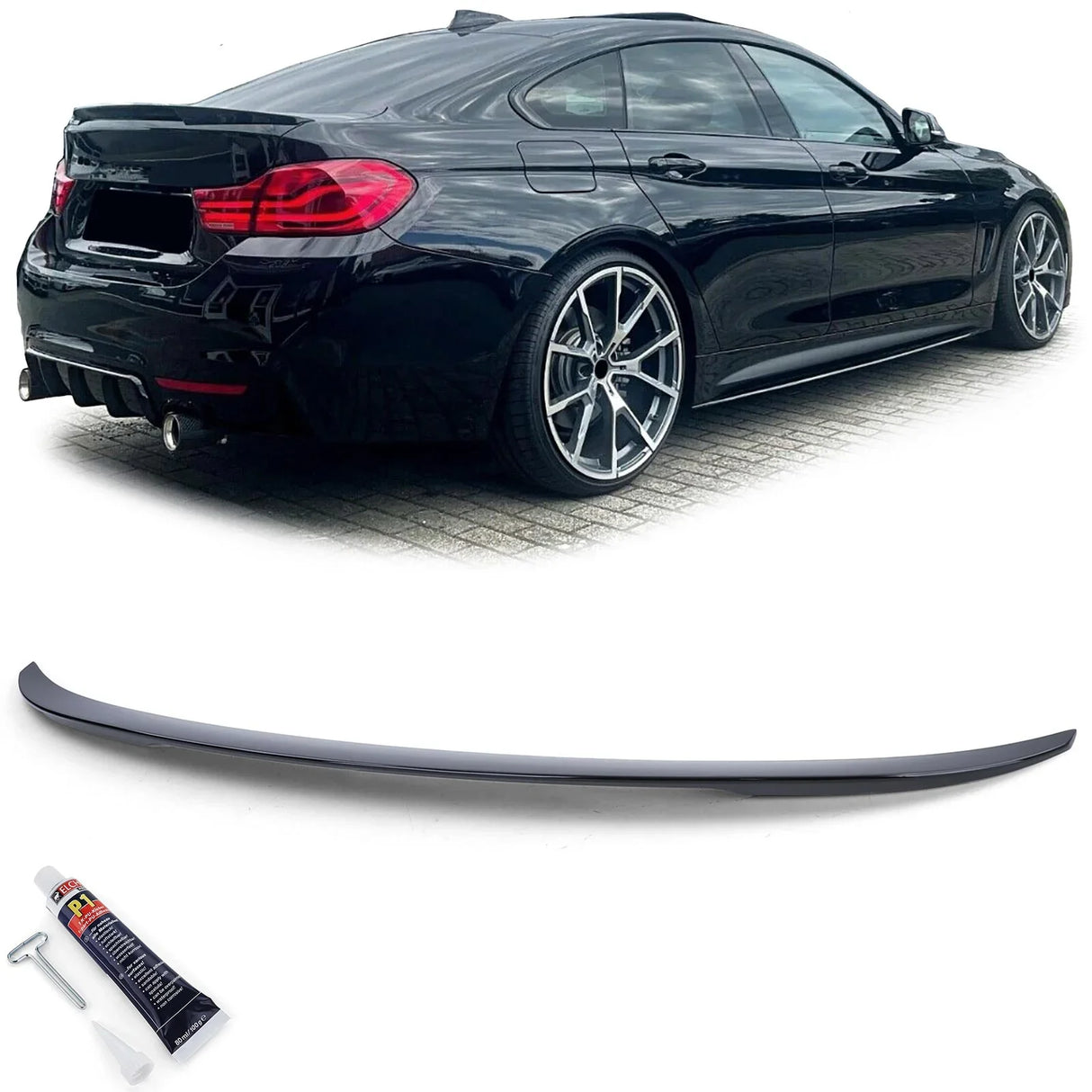 BMW 4 F36 Gran Coupé 2014-2021 Spoiler Cofano Nero Lucido - autorivallo