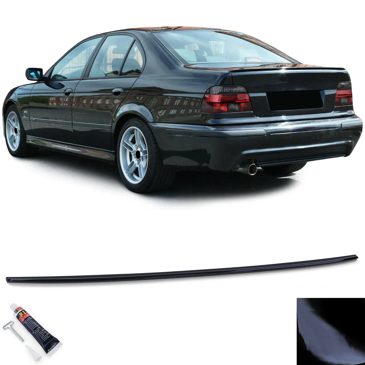 BMW Serie 5 E39 Berlina 1995-2003 Spoiler Cofano Nero Lucido - autorivallo