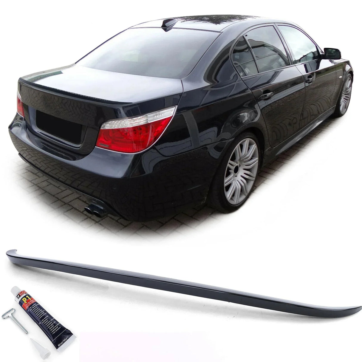 BMW Serie 5 E60 Berlina 2003-2010 Spoiler Cofano Nero Lucido - autorivallo