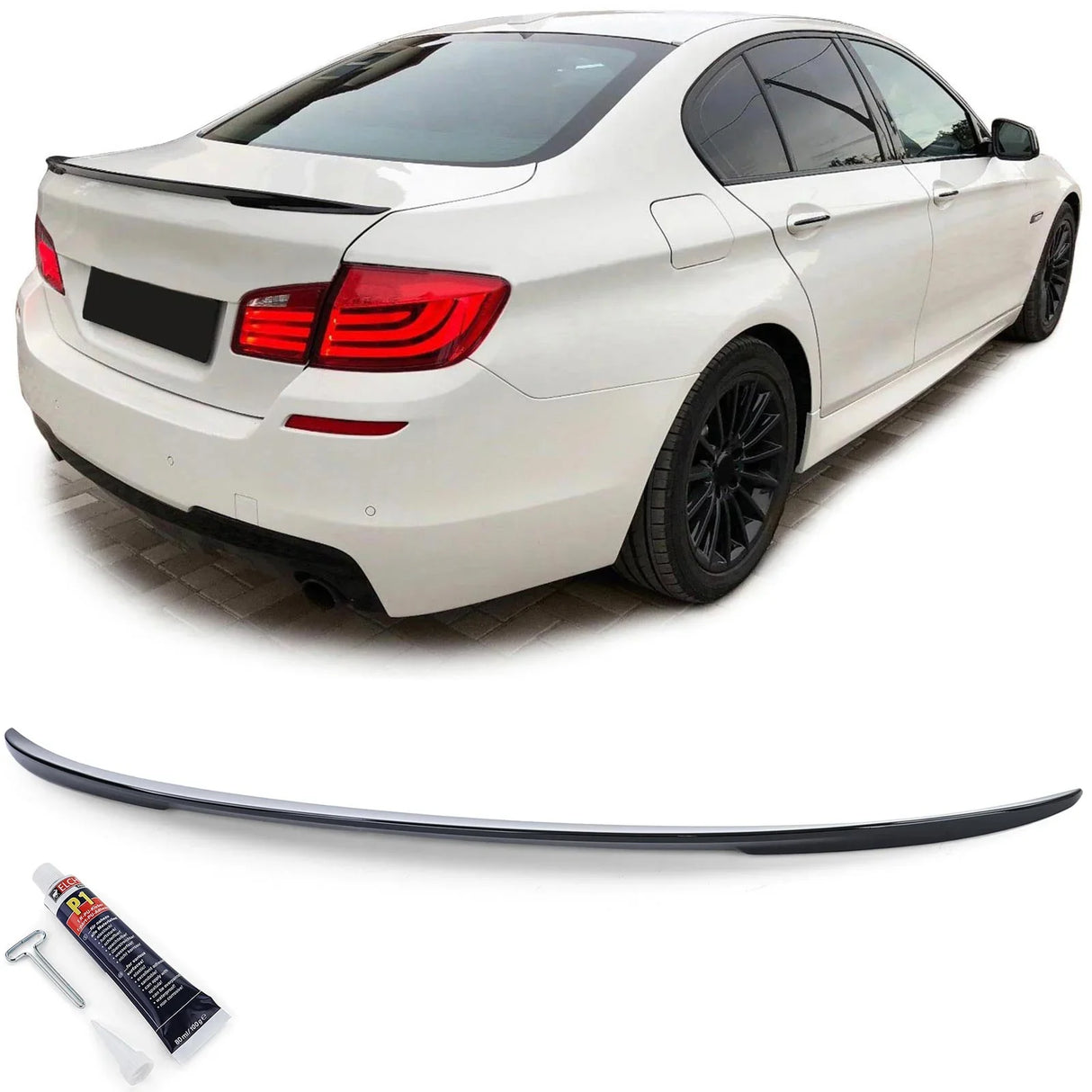 BMW Serie 5 F10 F18 2010-2016 Spoiler Cofano Nero Lucido - autorivallo