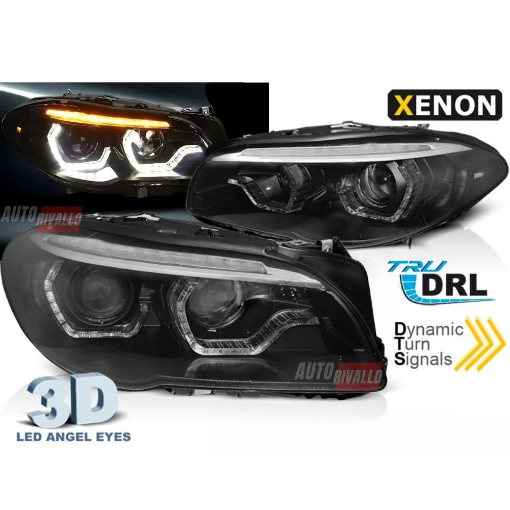 BMW Serie 5 F10 F11 2010-2013 Fari Anteriori Xenon DRL 3D LED - autorivallo