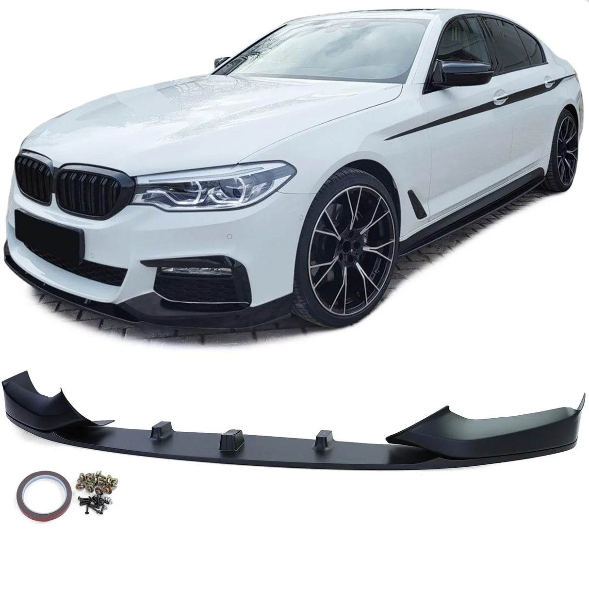 BMW Serie 5 G30 G31 2016–2020 Spoiler Anteriore Nero Opaco - autorivallo