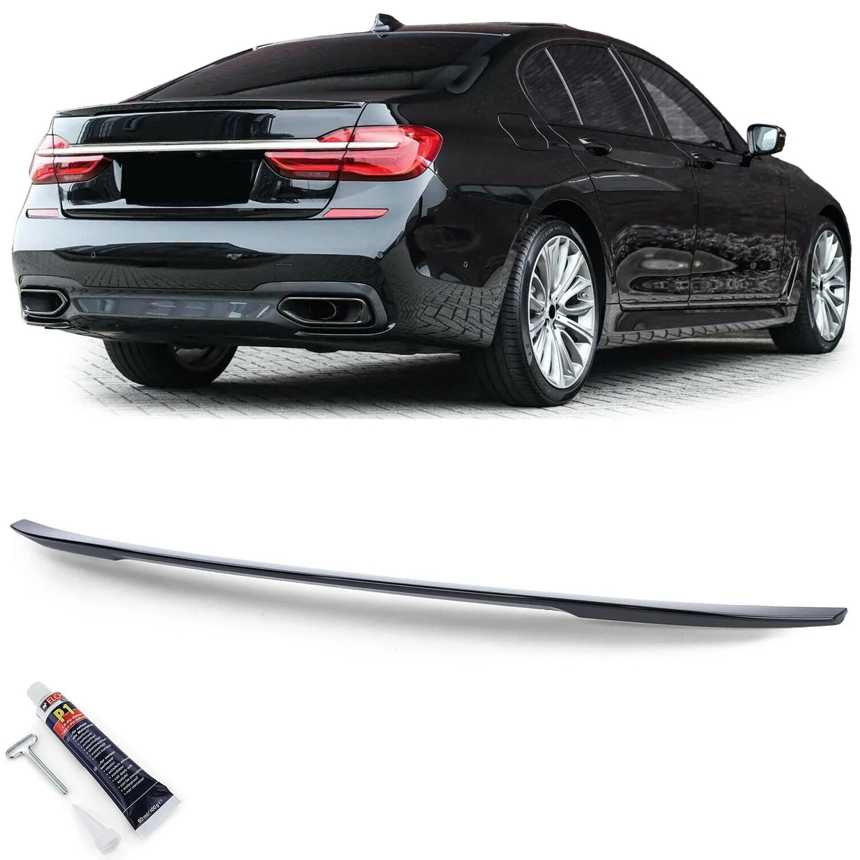 BMW Serie 7 G11 G12 2014-2017 Spoiler Cofano Nero Lucido - autorivallo