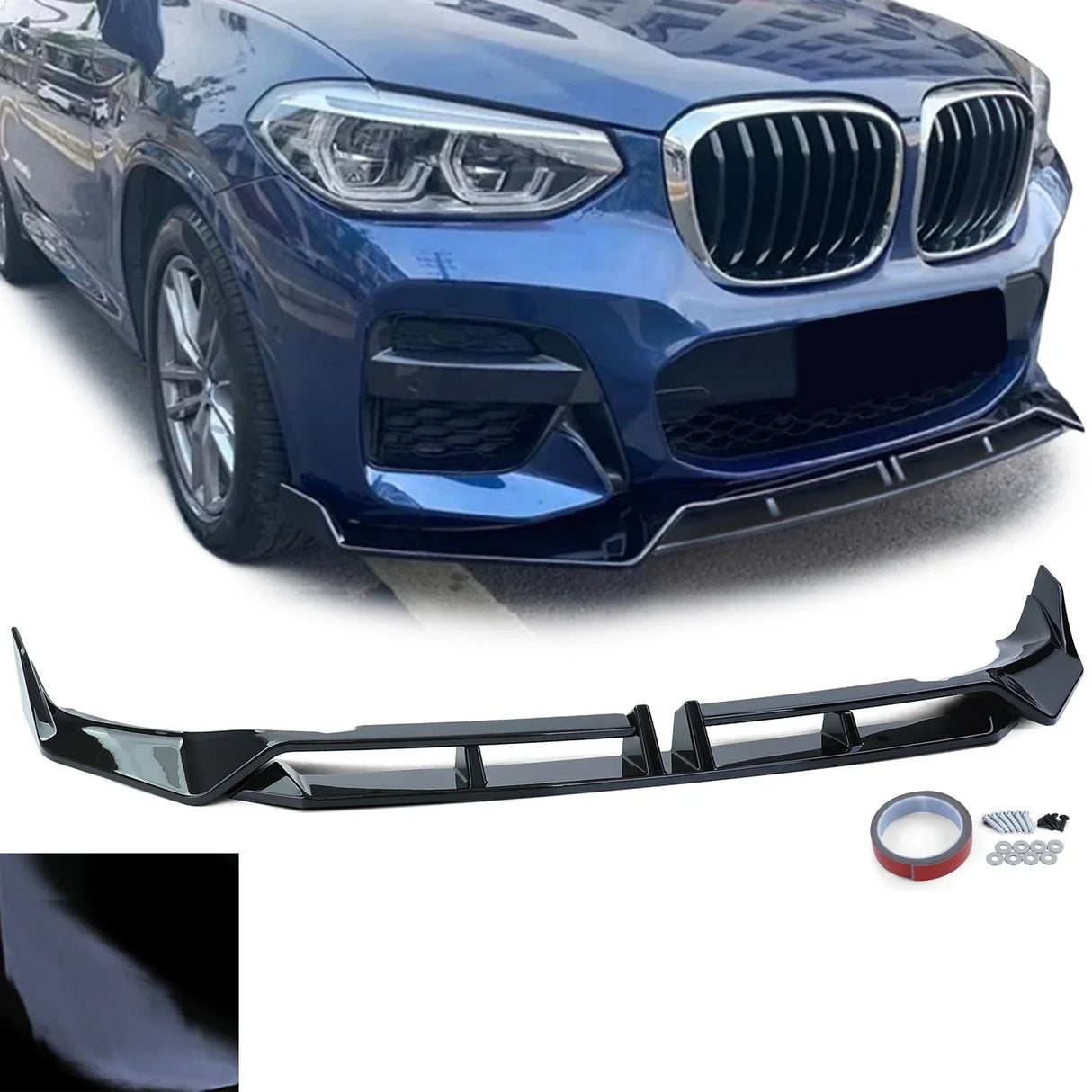 BMW X3 G01 2021-2025 Spoiler Anteriore Nero Lucido - autorivallo