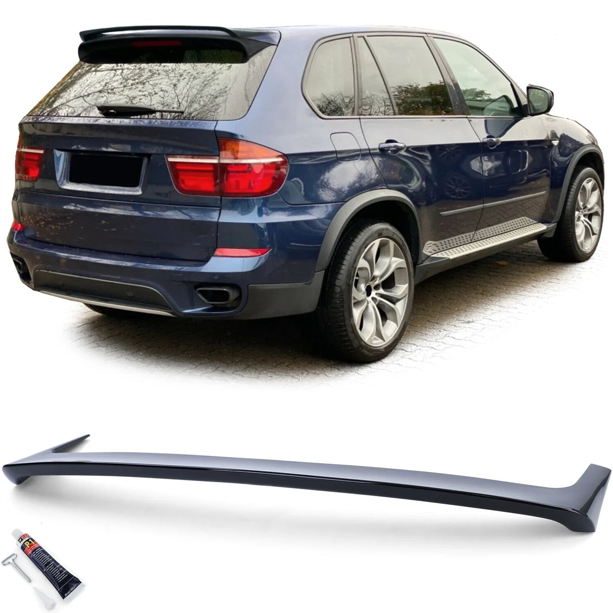BMW X5 E70 2006-2013 Spoiler Tetto Posteriore Nero Lucido - autorivallo