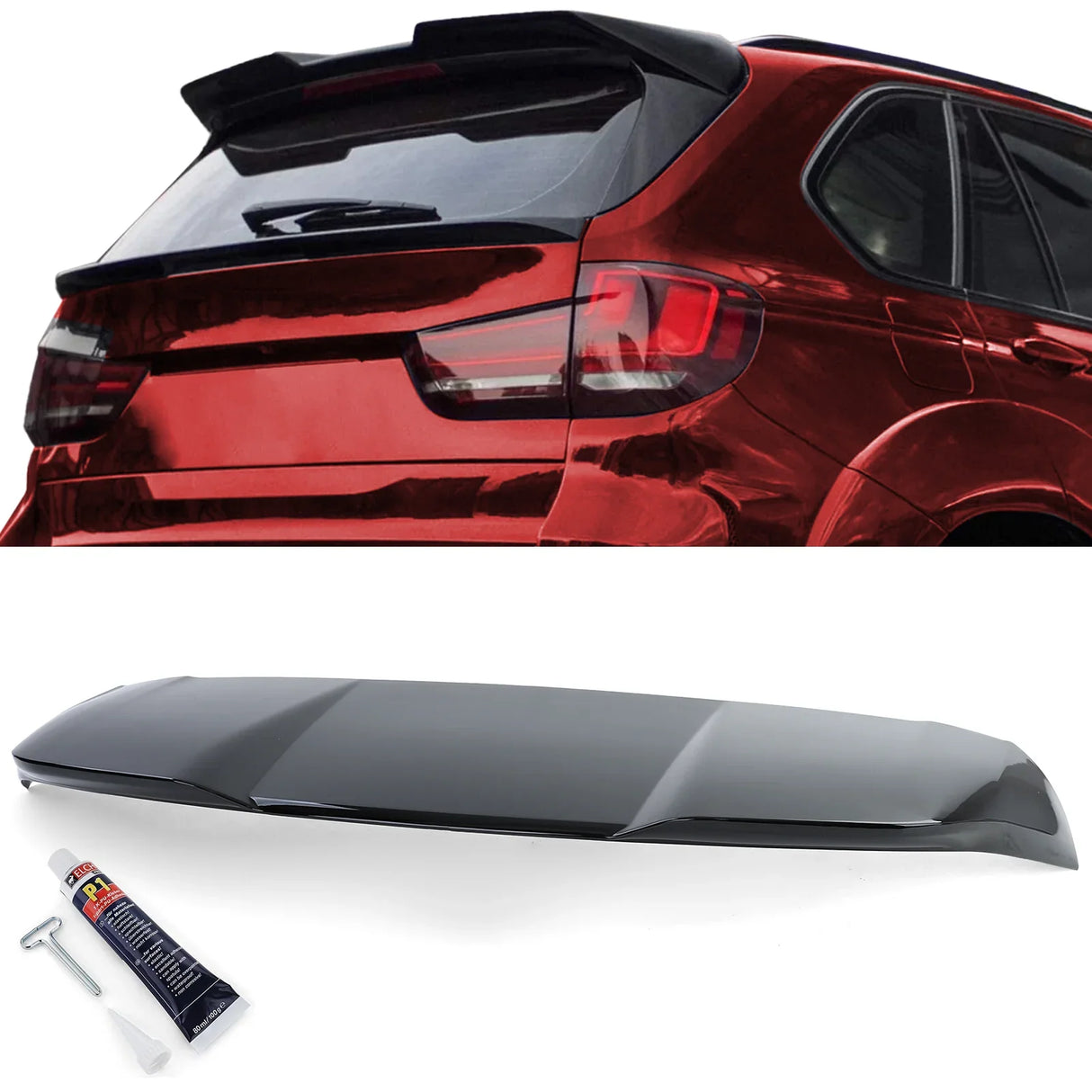 BMW X5 F15 2013-2018 Spoiler Tetto Posteriore Nero Lucido - autorivallo