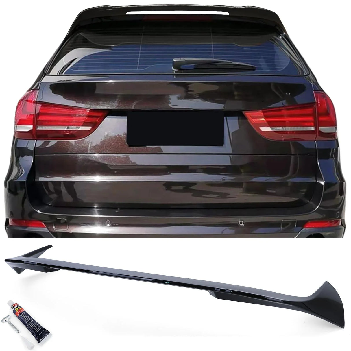 BMW X5 F15 2013-2018 Spoiler Tetto Posteriore Nero Lucido - autorivallo