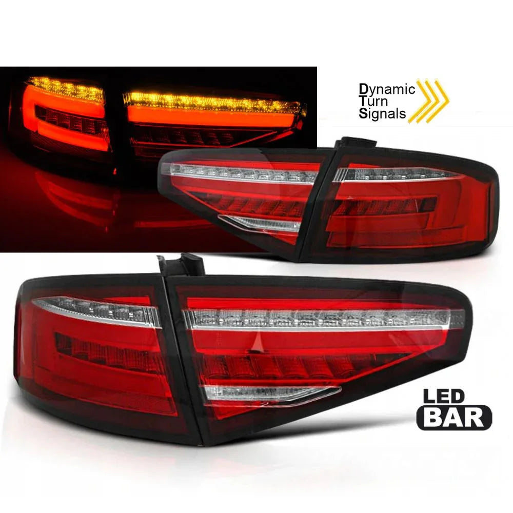 Audi A4 B8 2012-2015 Fari Fanali Posteriori a LED SEQ Rosso - autorivallo
