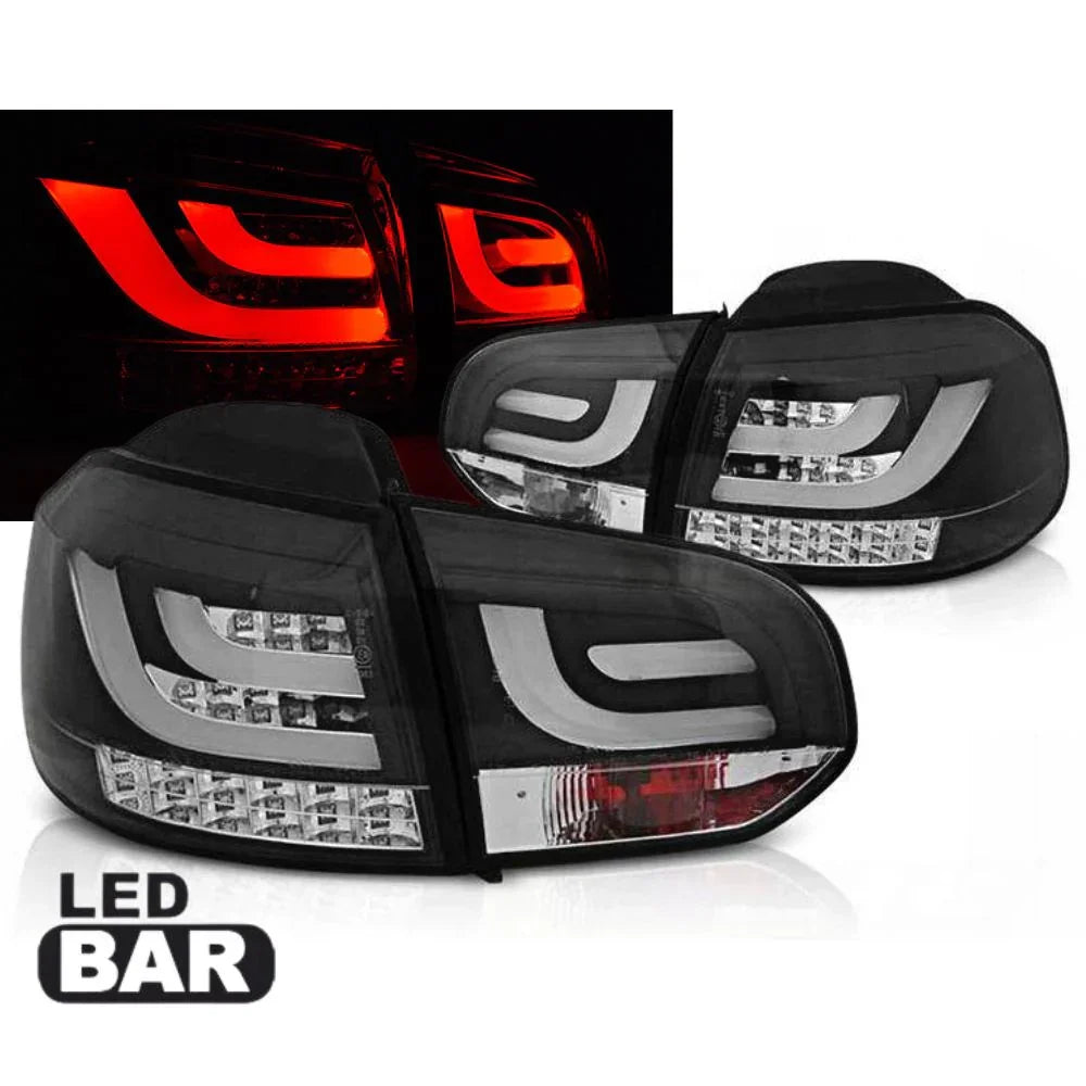 VW Golf 6 2008-2012 Fanali Posteriori LED Lightbar Nero Fumè - autorivallo