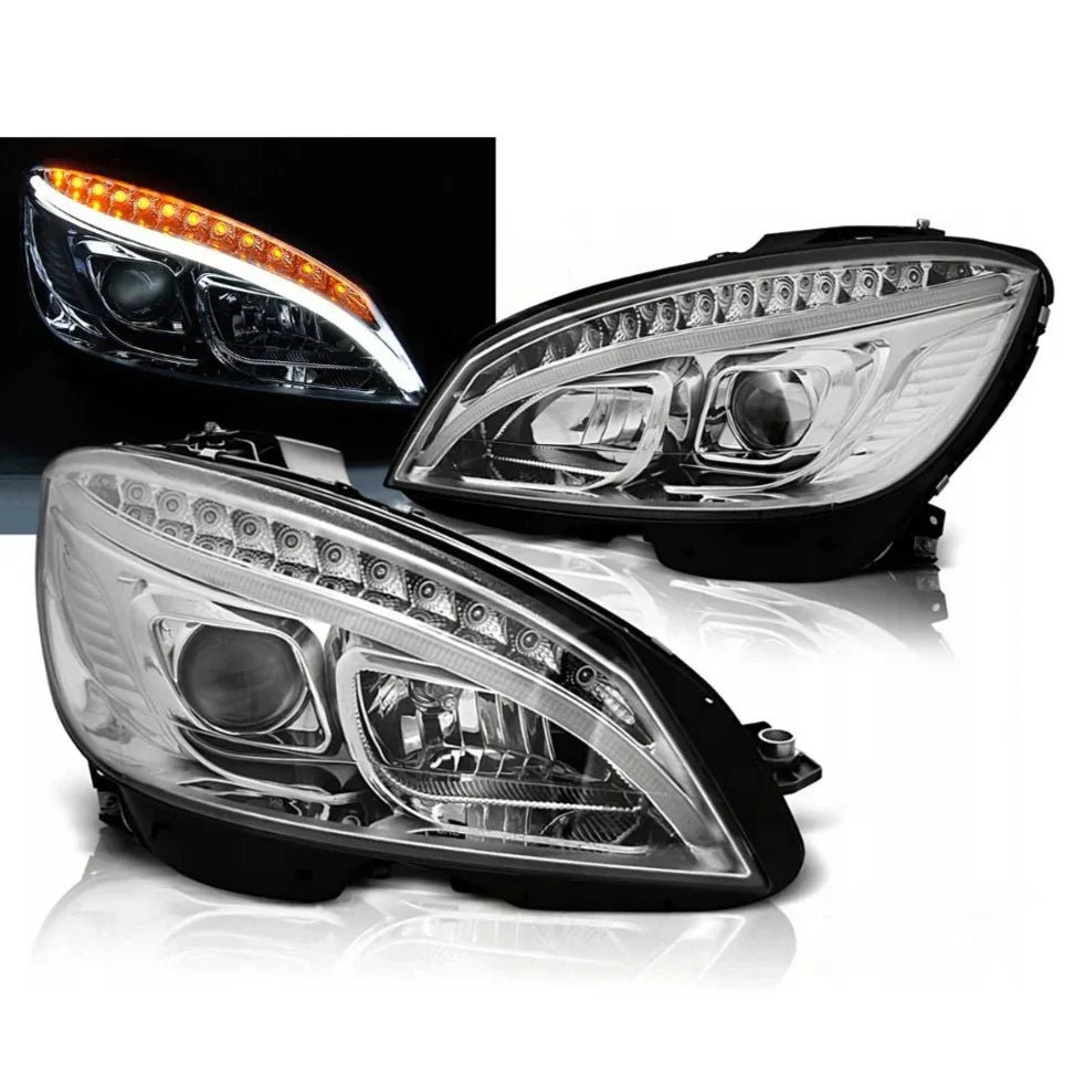 Mercedes C W204 2007-2010 Fari Anteriori Luci Diurne LED - autorivallo