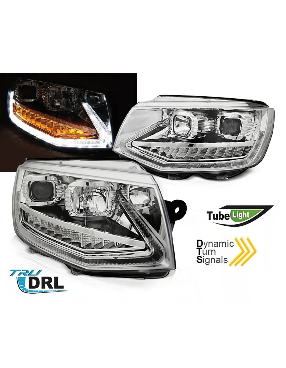 VW T6 2015-2019 Fari Anteriori DRL LED Frecce Dinamiche - autorivallo