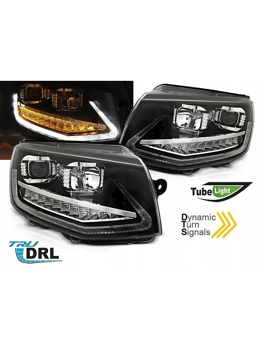 VW T6 2015-2019 Fari Anteriori DRL LED Frecce Dinamiche - autorivallo