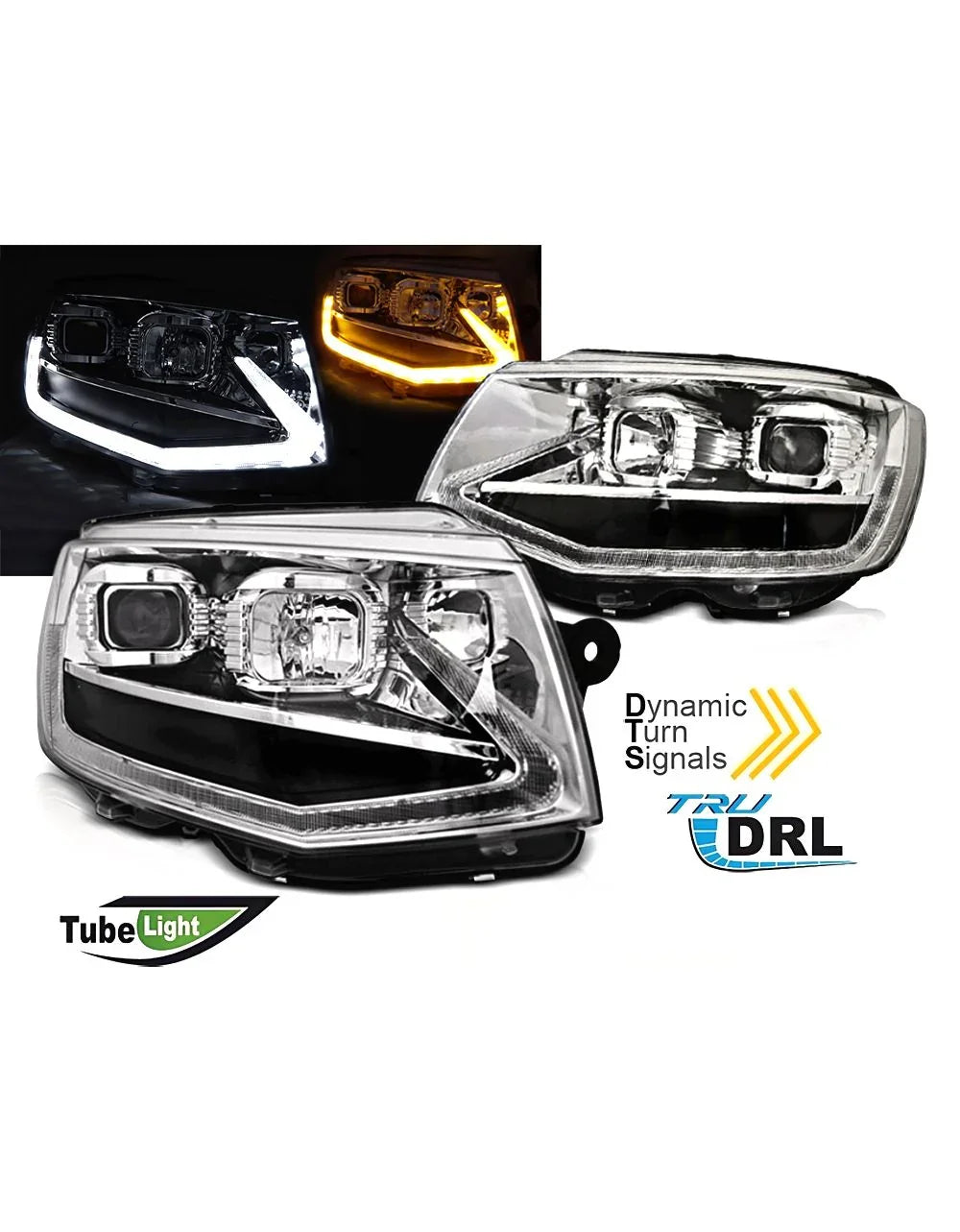 VW T6 2015-2019 Fari Anteriori LED Diurne Frecce Dinamiche - autorivallo