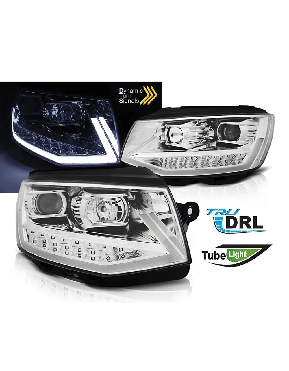 VW T6 2015-2019 Fari Anteriori Luci Diurne LED Freccia SEQ - autorivallo