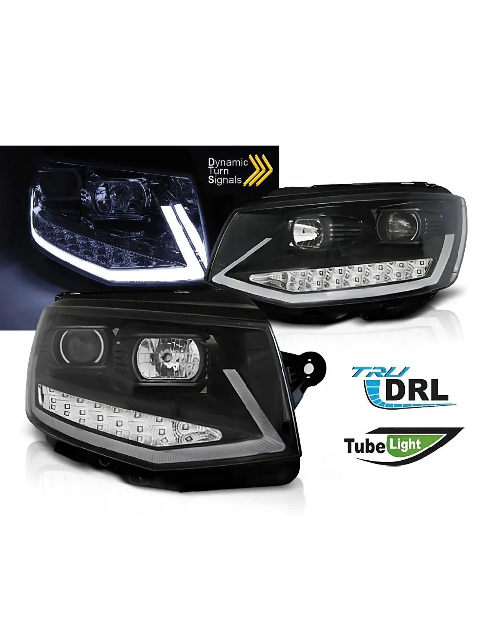 VW T6 2015-2019 Fari Anteriori Luci Diurne LED Freccia SEQ - autorivallo