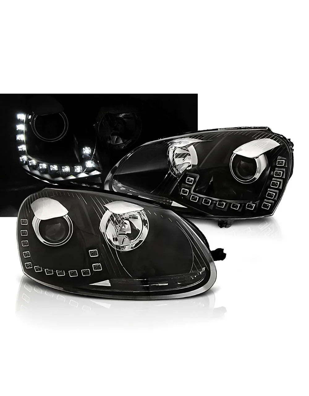 VW Golf 5 2003-2008 Fari Anteriori Luci Diurne LED DRL Reali - autorivallo