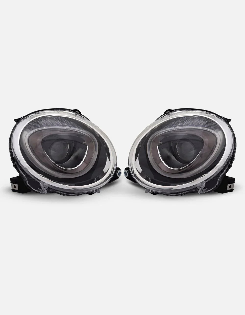 Fiat 500 500C 2015-2023 Fari Anteriori Lenticolari H7 Nero - autorivallo