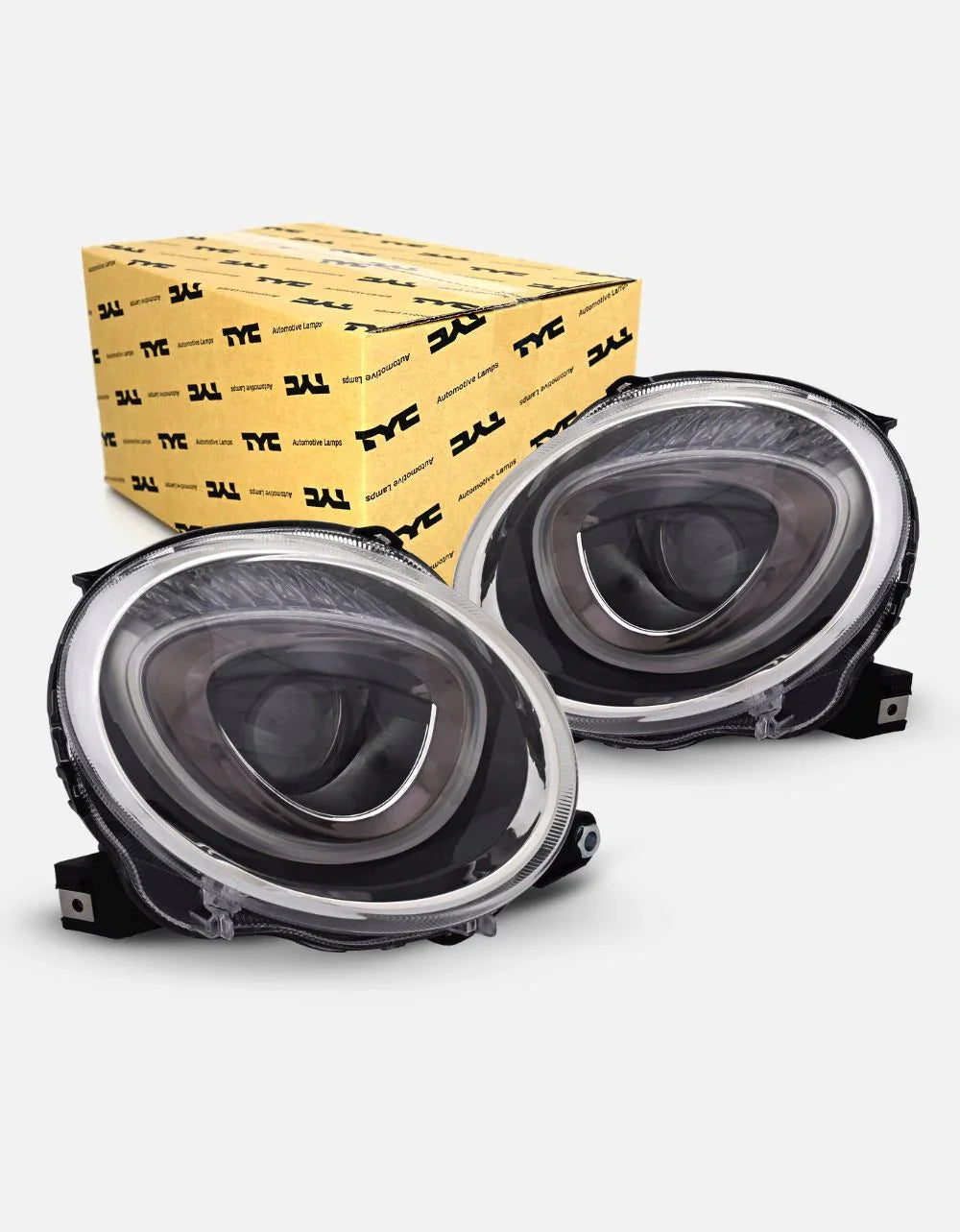 Fiat 500 500C 2015-2023 Fari Anteriori Lenticolari H7 Nero - autorivallo