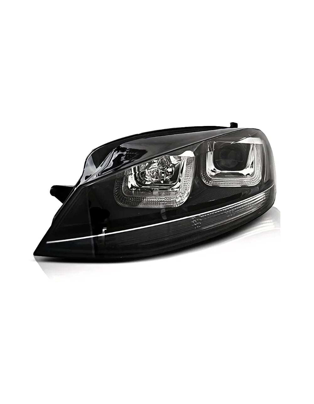 VW Golf 7 2012-2017 Fari Anteriori DRL LED R-Line Look Nero - autorivallo
