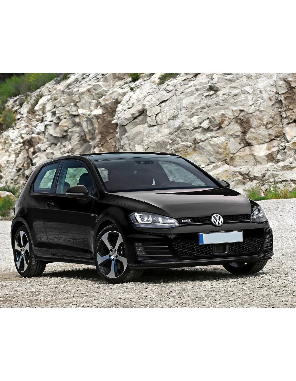 VW Golf 7 2012-2017 Fari Anteriori DRL LED R-Line Look Nero - autorivallo