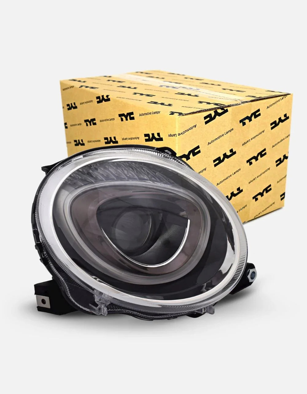 Fiat 500 500C 2015-2023 Fari Anteriori Lenticolari H7 Nero - autorivallo