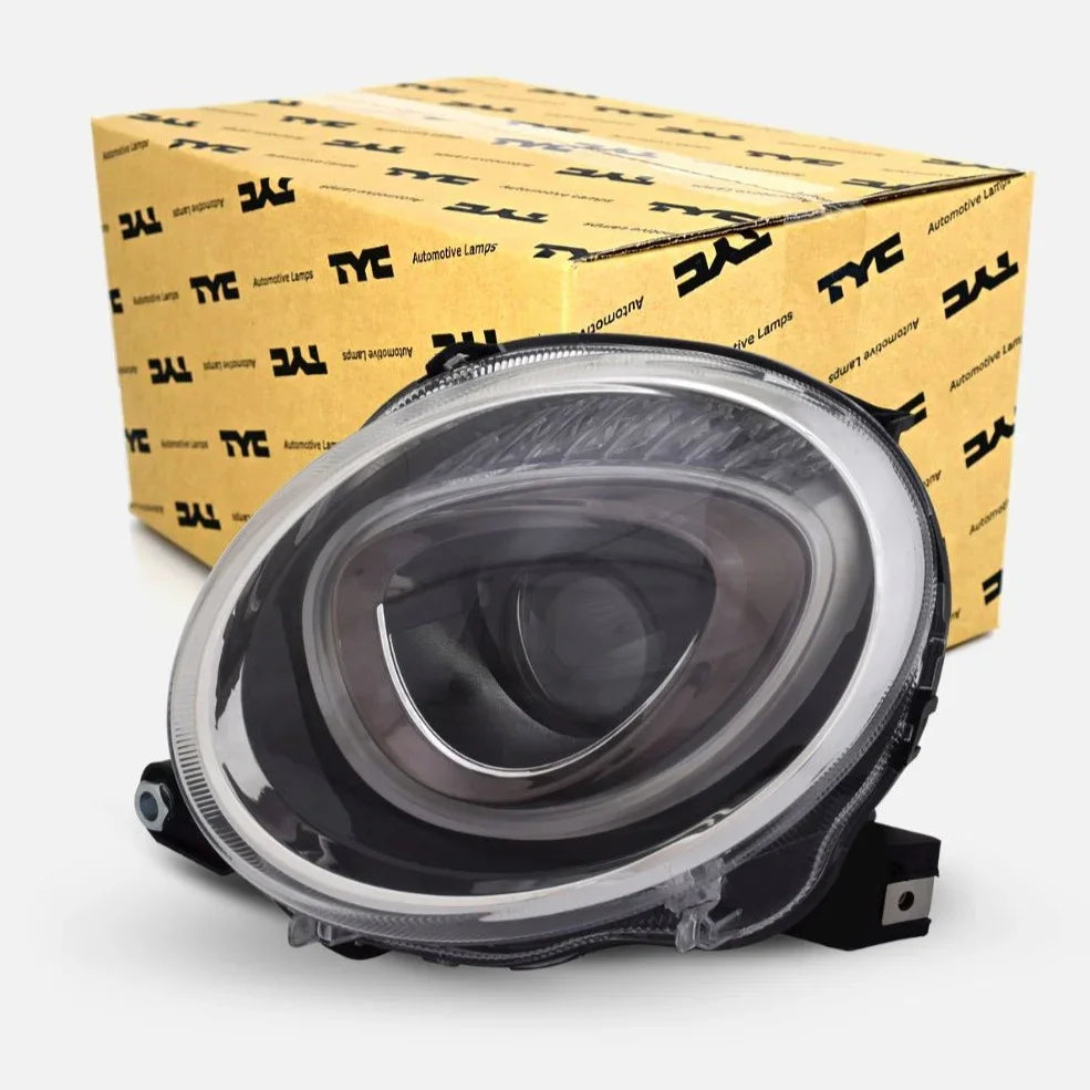 Fiat 500 500C 2015-2023 Faro Sinistro Lenticolare Nero LWR - autorivallo