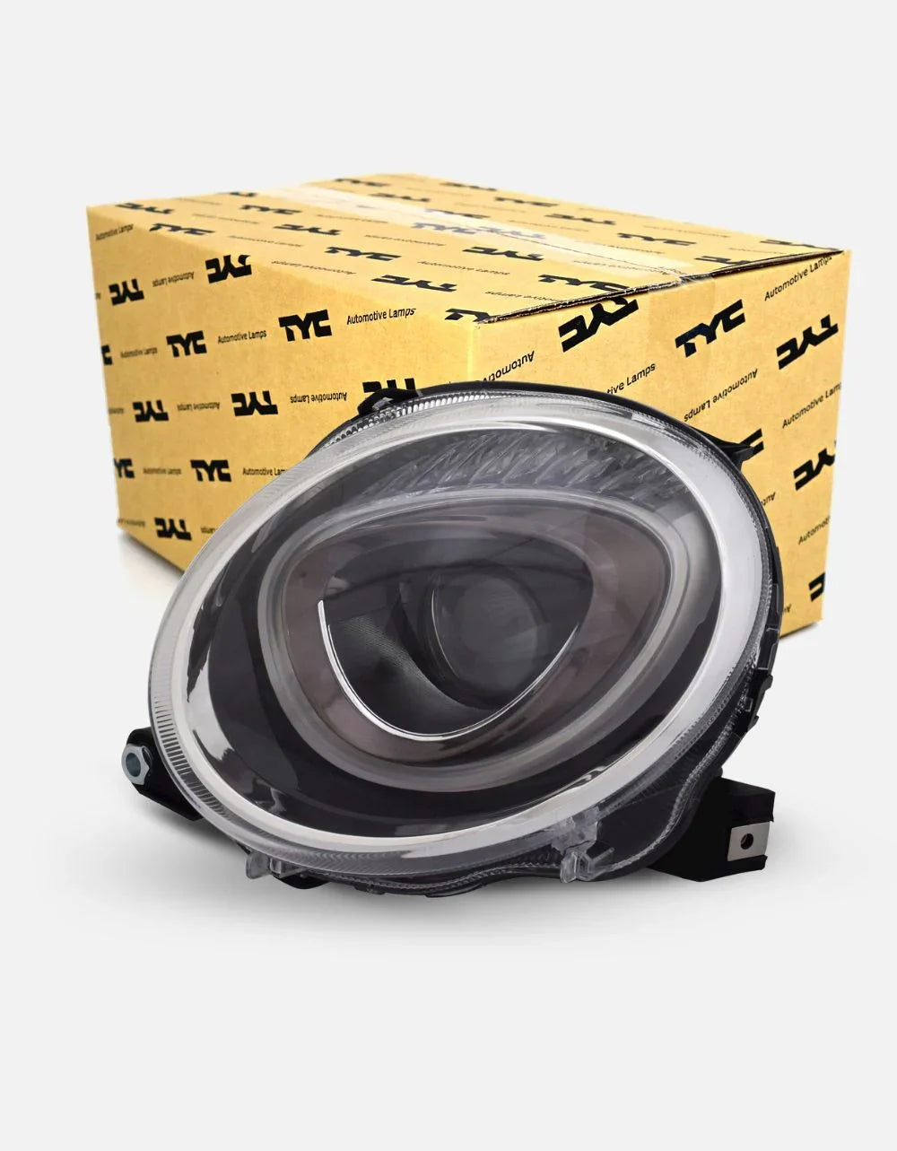 Fiat 500 500C 2015-2023 Fari Anteriori Lenticolari H7 Nero - autorivallo