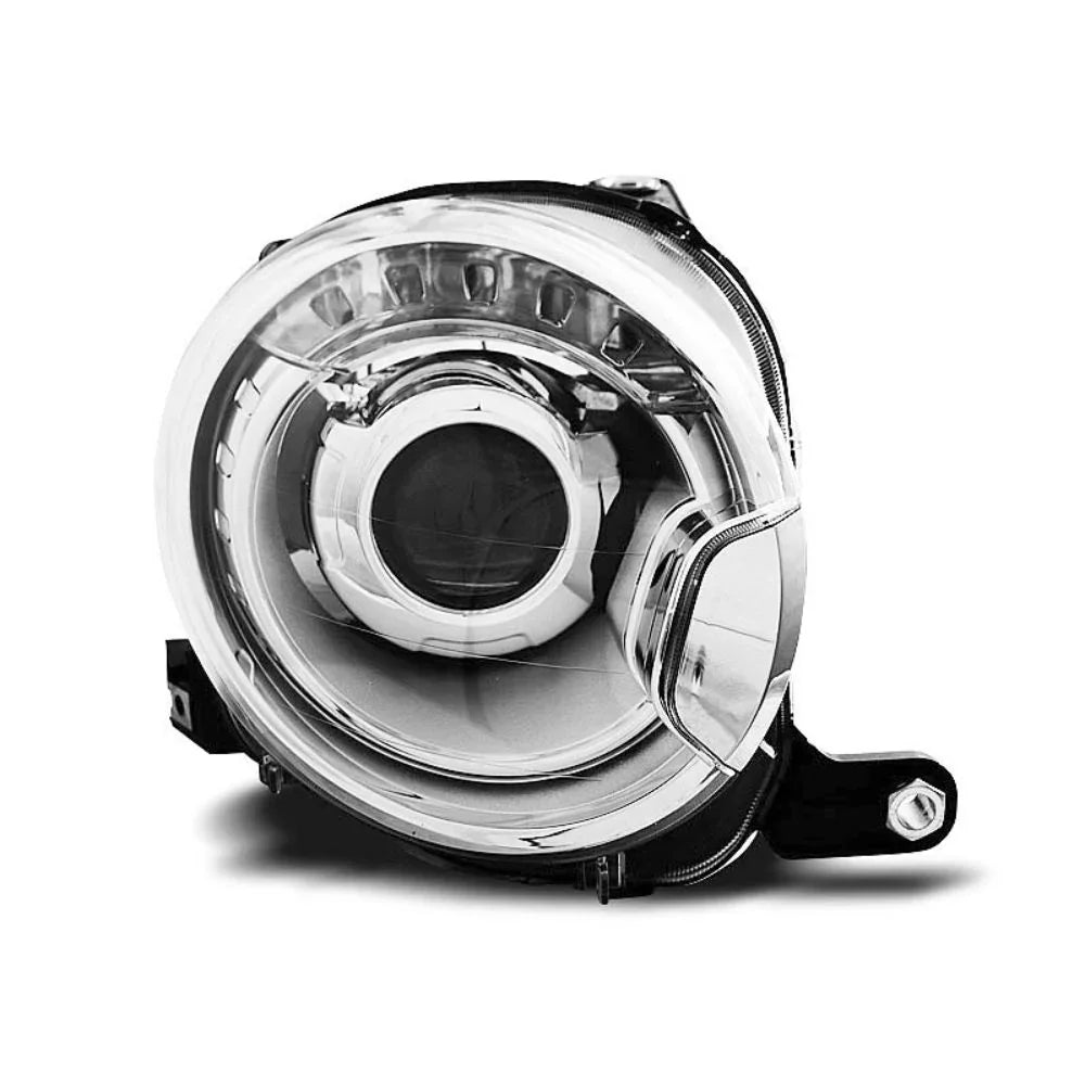 Fiat 500 2007-2016 Fari Anteriori Luci Diurne LED Cromati - autorivallo