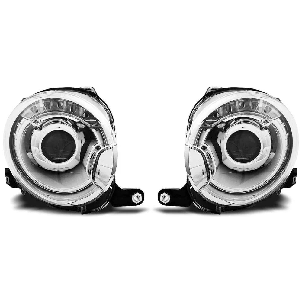 Fiat 500 2007-2016 Fari Anteriori Luci Diurne LED Cromati - autorivallo