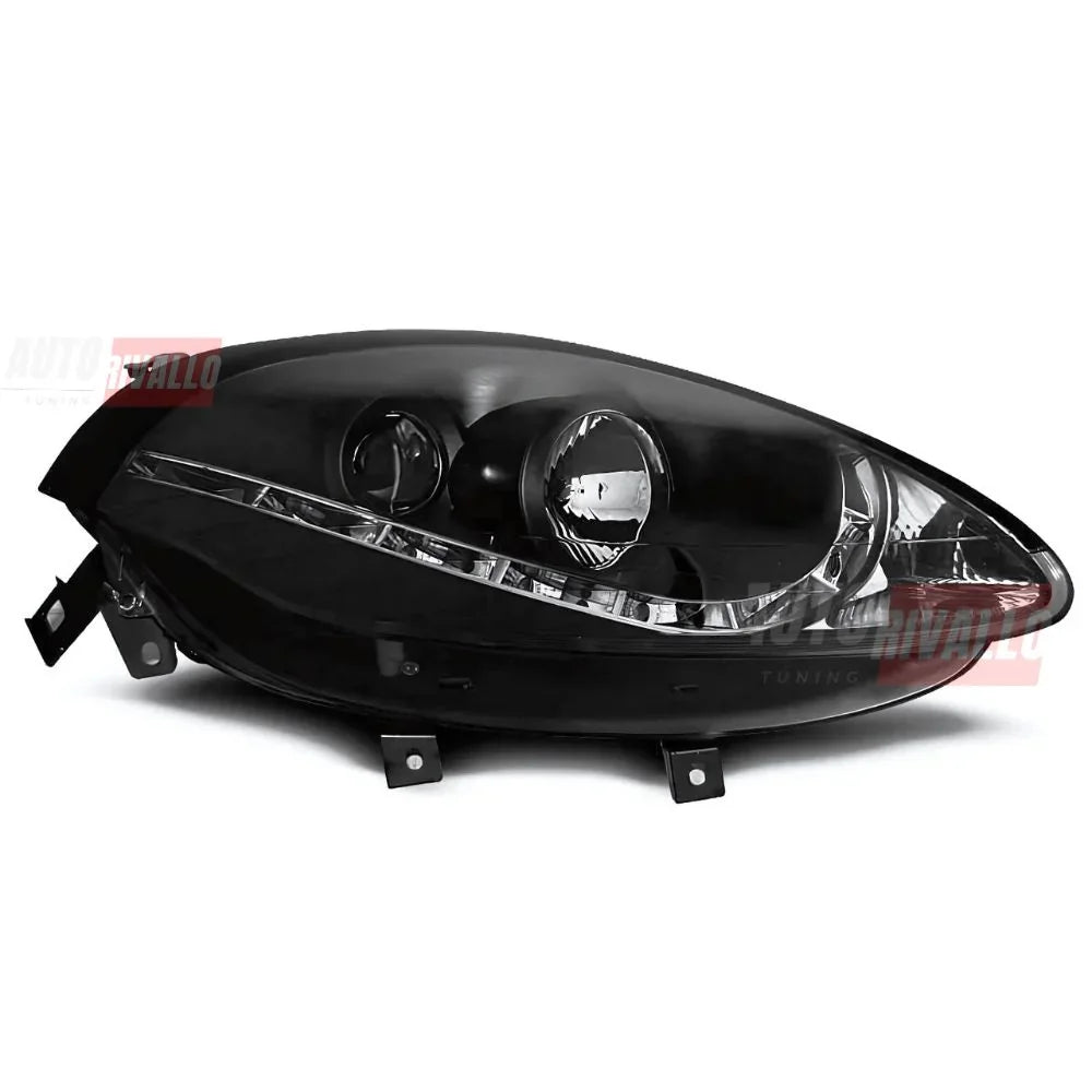 Fiat Bravo 2 (198) 2007-2014 Fari Anteriori a LED Neri - autorivallo