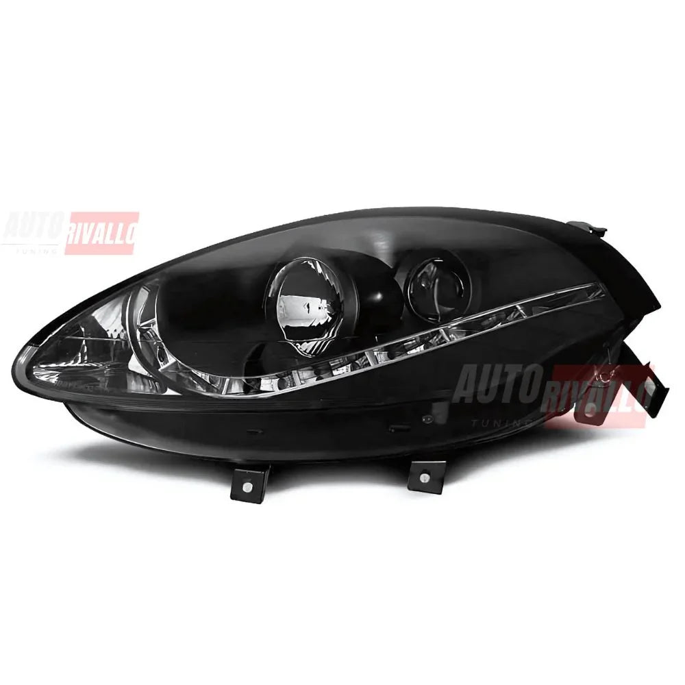 Fiat Bravo 2 (198) 2007-2014 Fari Anteriori a LED Neri - autorivallo