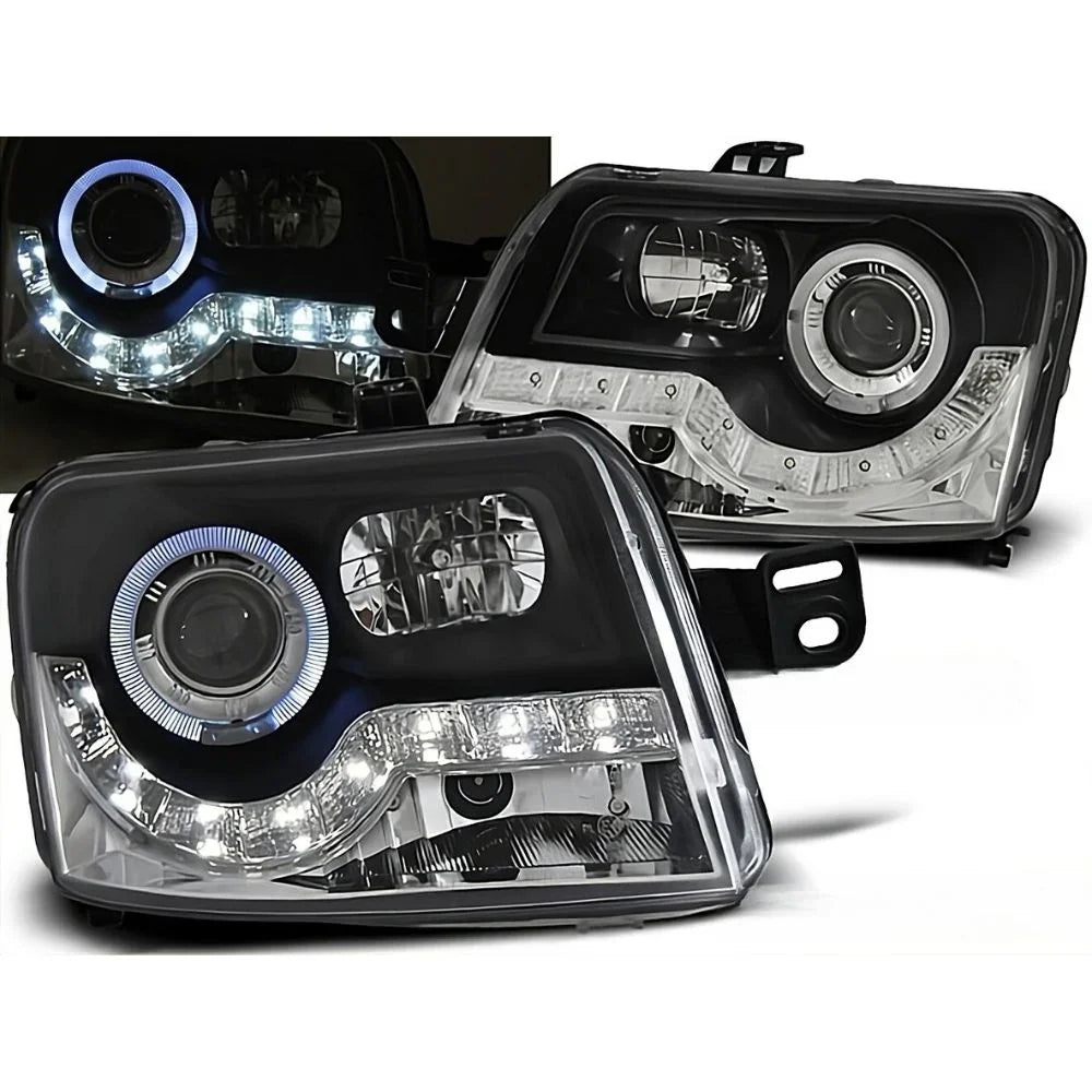 Fiat Panda 2003-2009 Fari Anteriori a LED Diurne Nero - autorivallo