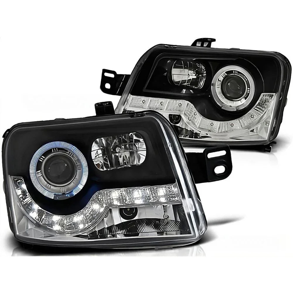 Fiat Panda 2003-2009 Fari Anteriori a LED Diurne Nero - autorivallo
