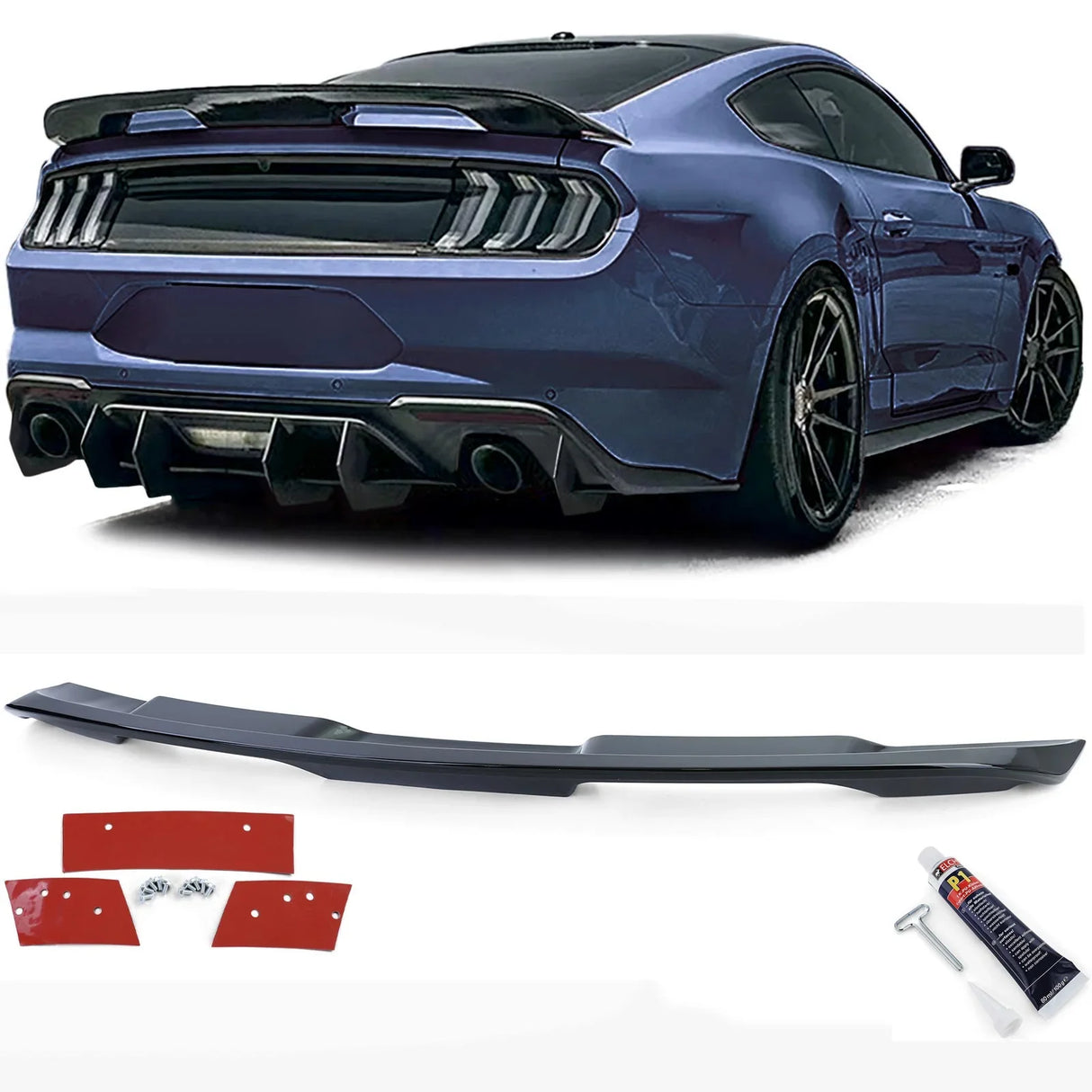 Ford Mustang Coupé 2014-2020 Spoiler Cofano Nero Lucido - autorivallo