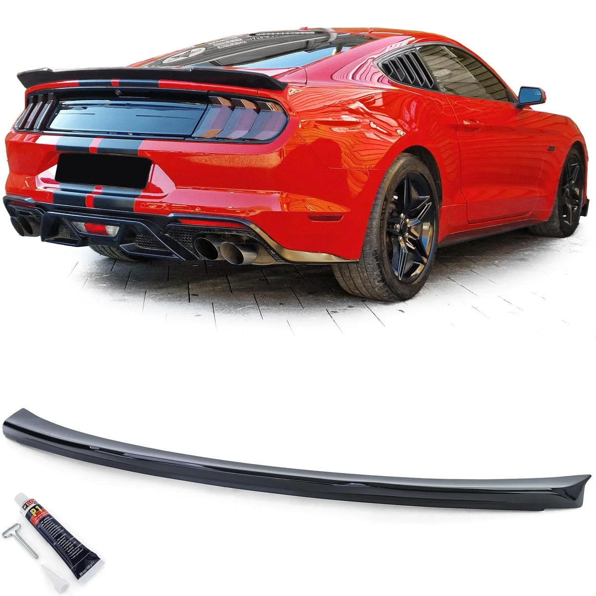 Ford Mustang Coupè 2014-2020 Spoiler Cofano Nero Lucido - autorivallo