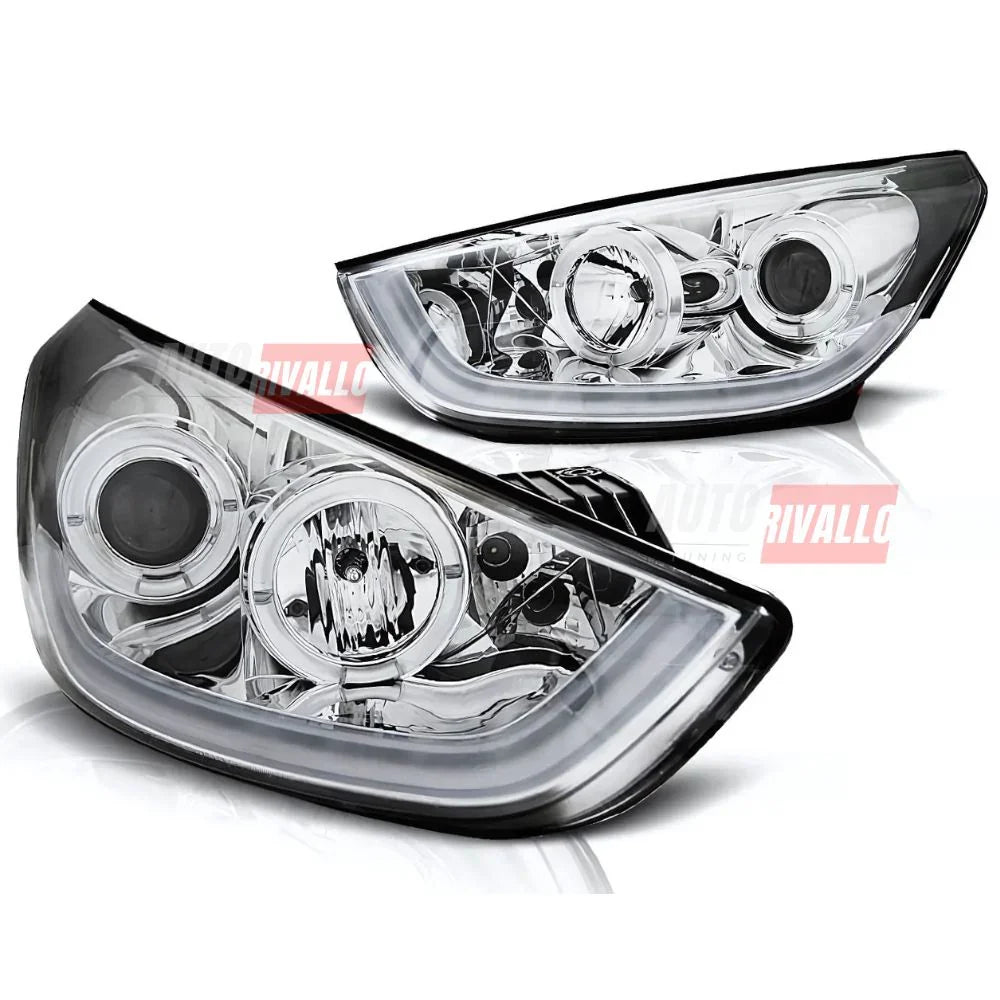 Hyundai IX35 2010-2013 Fari Anteriori LED Lightube Cromati - autorivallo