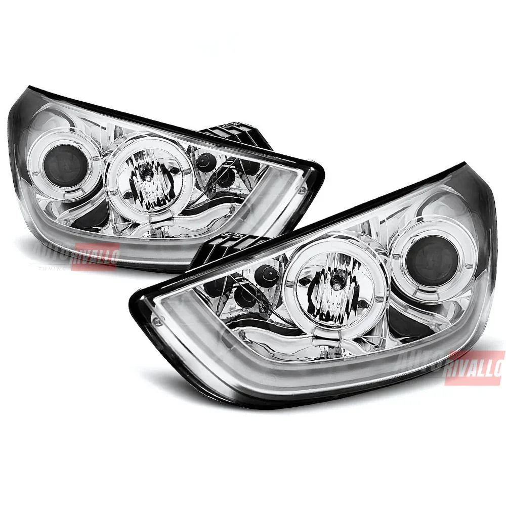 Hyundai IX35 2010-2013 Fari Anteriori LED Lightube Cromati - autorivallo