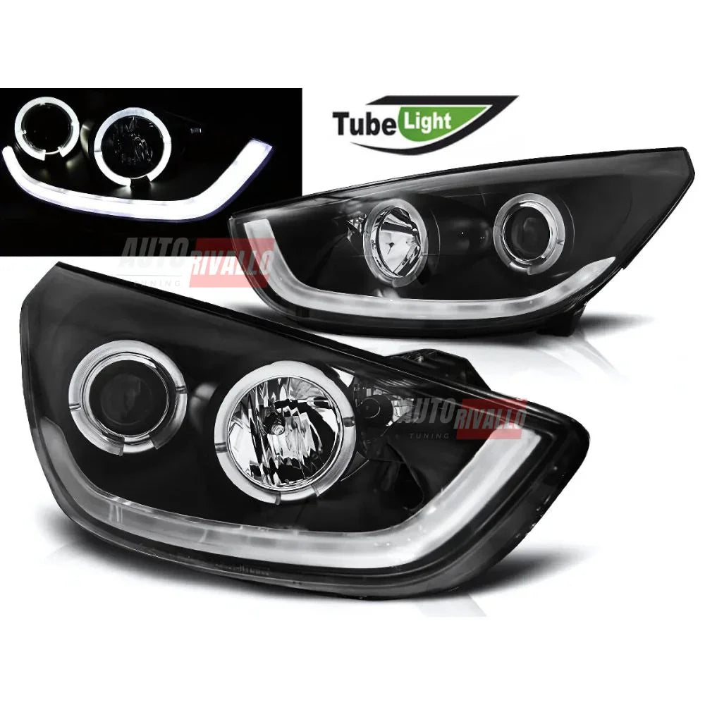Hyundai IX35 2010-2013 Fari Anteriori LED Lightube Neri - autorivallo