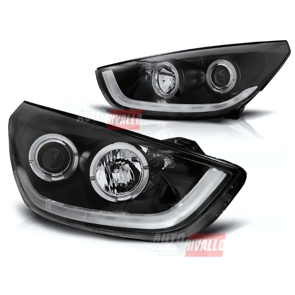Hyundai IX35 2010-2013 Fari Anteriori LED Lightube Neri - autorivallo