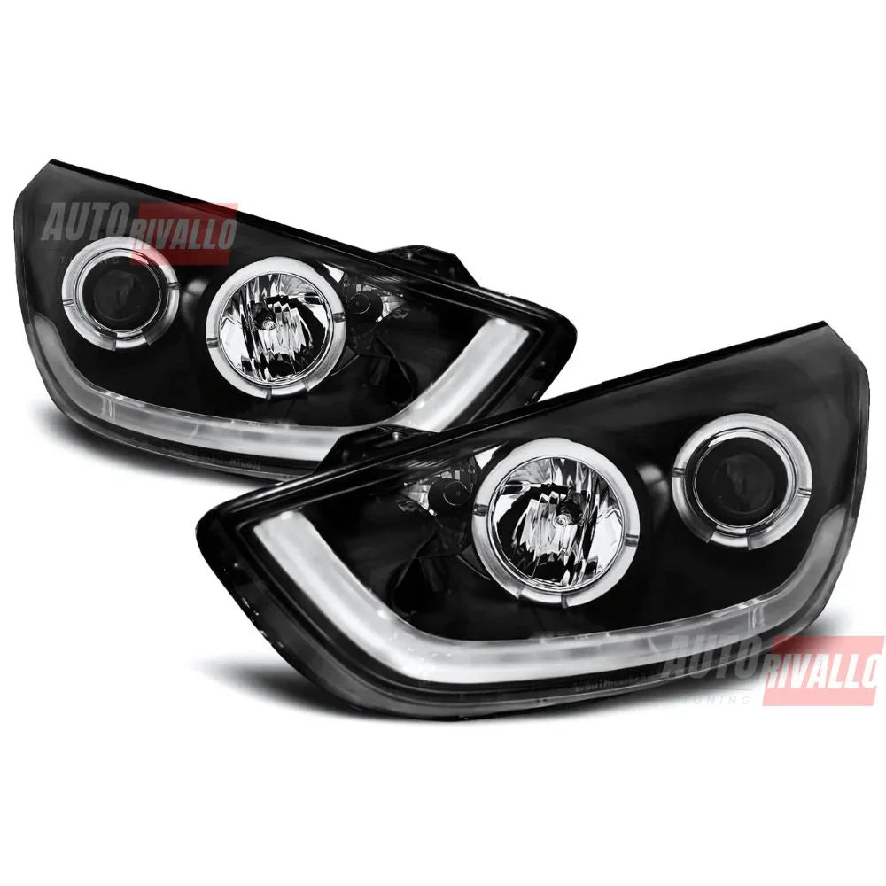 Hyundai IX35 2010-2013 Fari Anteriori LED Lightube Neri - autorivallo