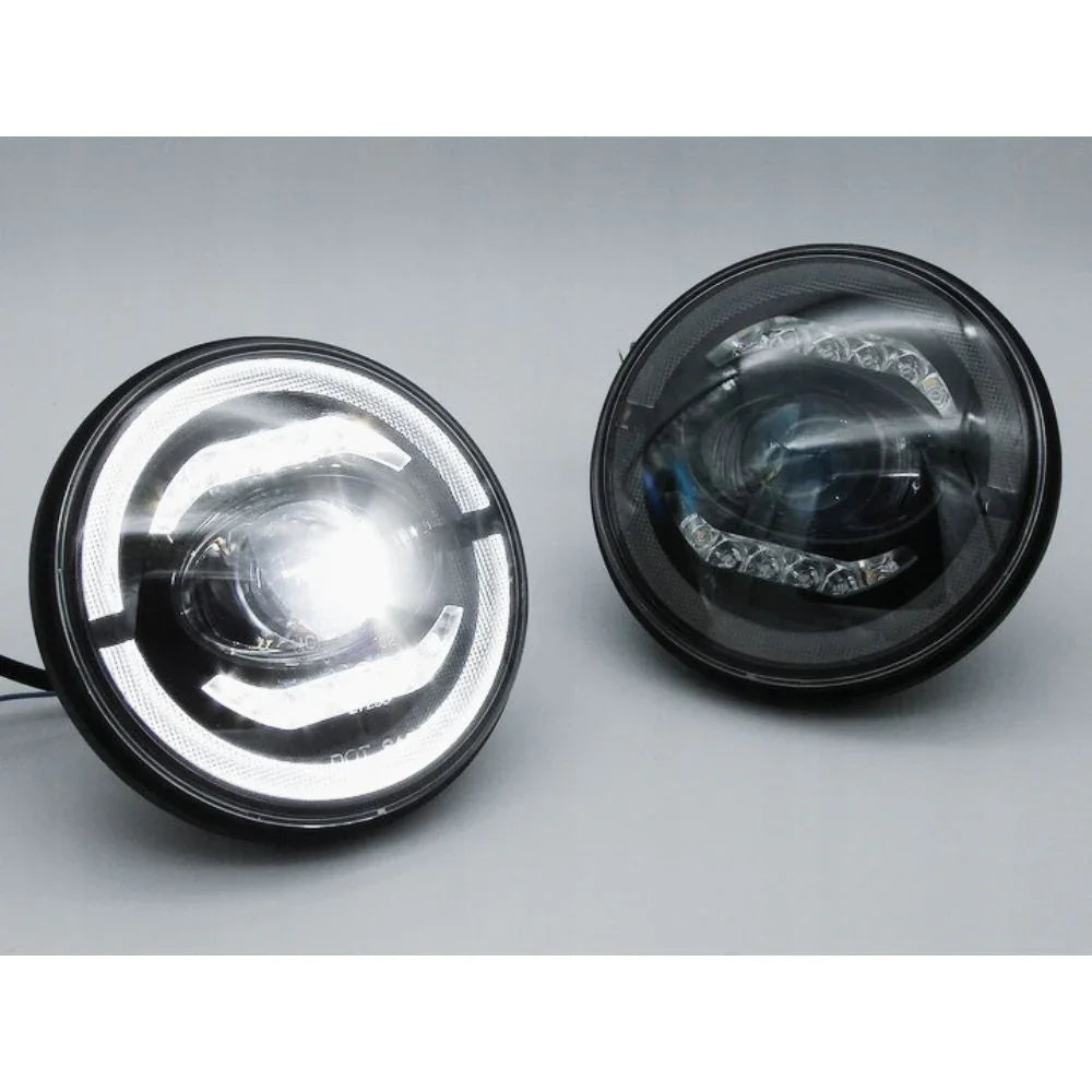 Jeep Wrangler JK 2007-2018 Fari Anteriori Full LED TFL Angel Eyes - autorivallo