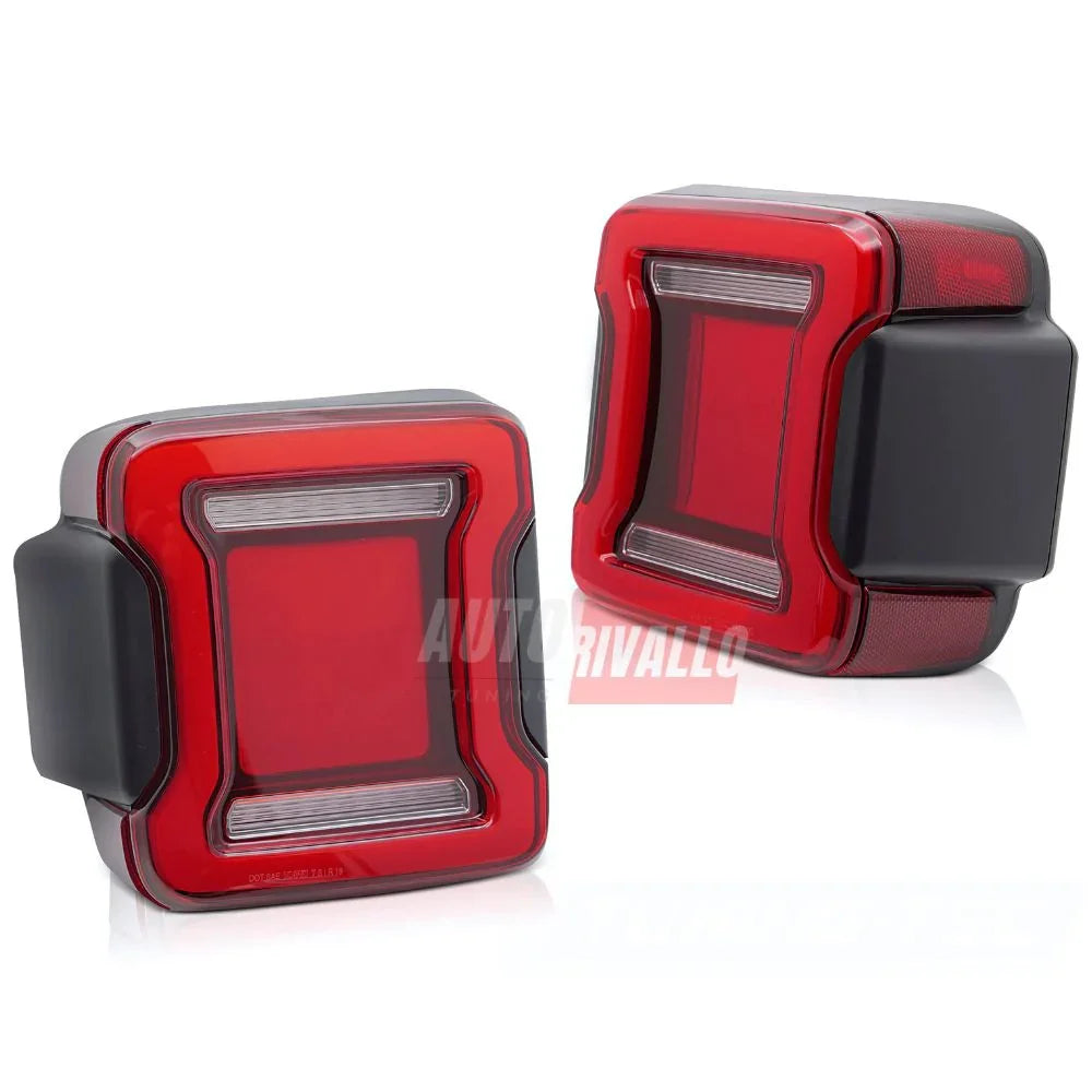 Jeep Wrangler IV JL 2017-2023 Fari Posteriori Full LED Rosso - autorivallo