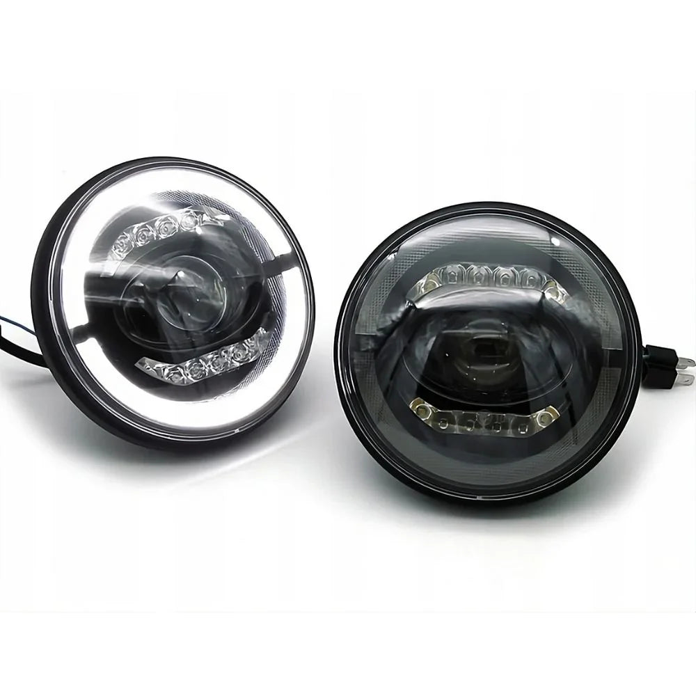 Jeep Wrangler ll 1996-2006 Fari Anteriori Full LED TFL Angel Eyes - autorivallo