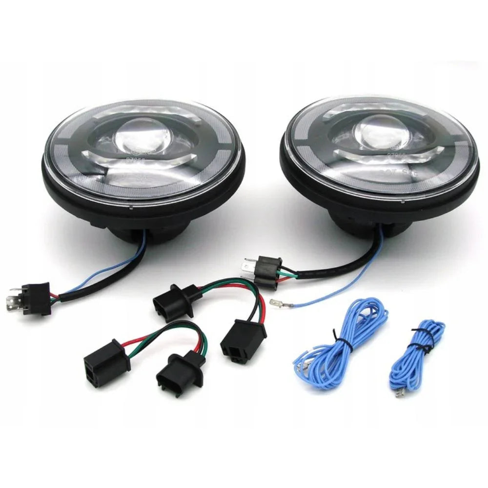 Jeep Wrangler ll 1996-2006 Fari Anteriori Full LED TFL Angel Eyes - autorivallo