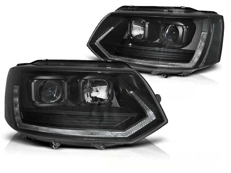 VW T5 2010-2015 Fari Anteriori Led Lightube T6 Look Nero - autorivallo
