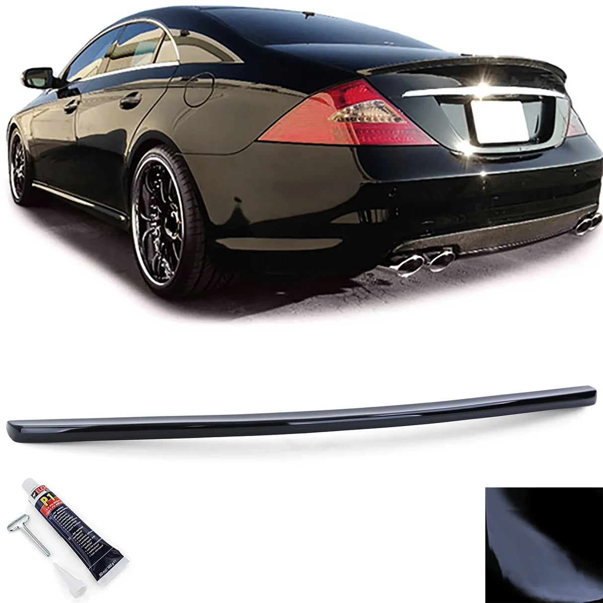 Mercedes CLS C219 2004-2010 Spoiler Cofano Nero Lucido - autorivallo
