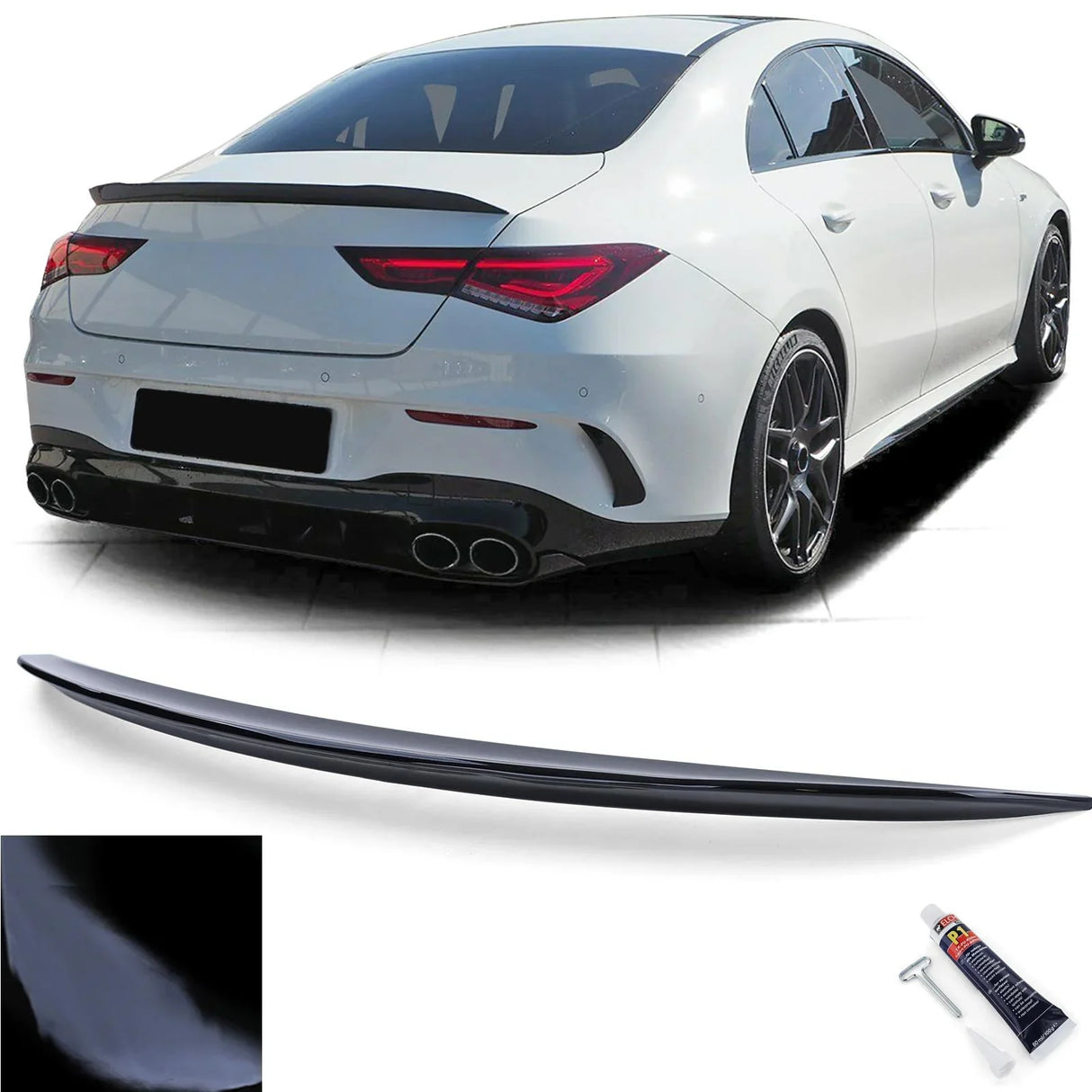 Mercedes CLA C118 2019-2023 Spoiler Cofano Nero Lucido - autorivallo