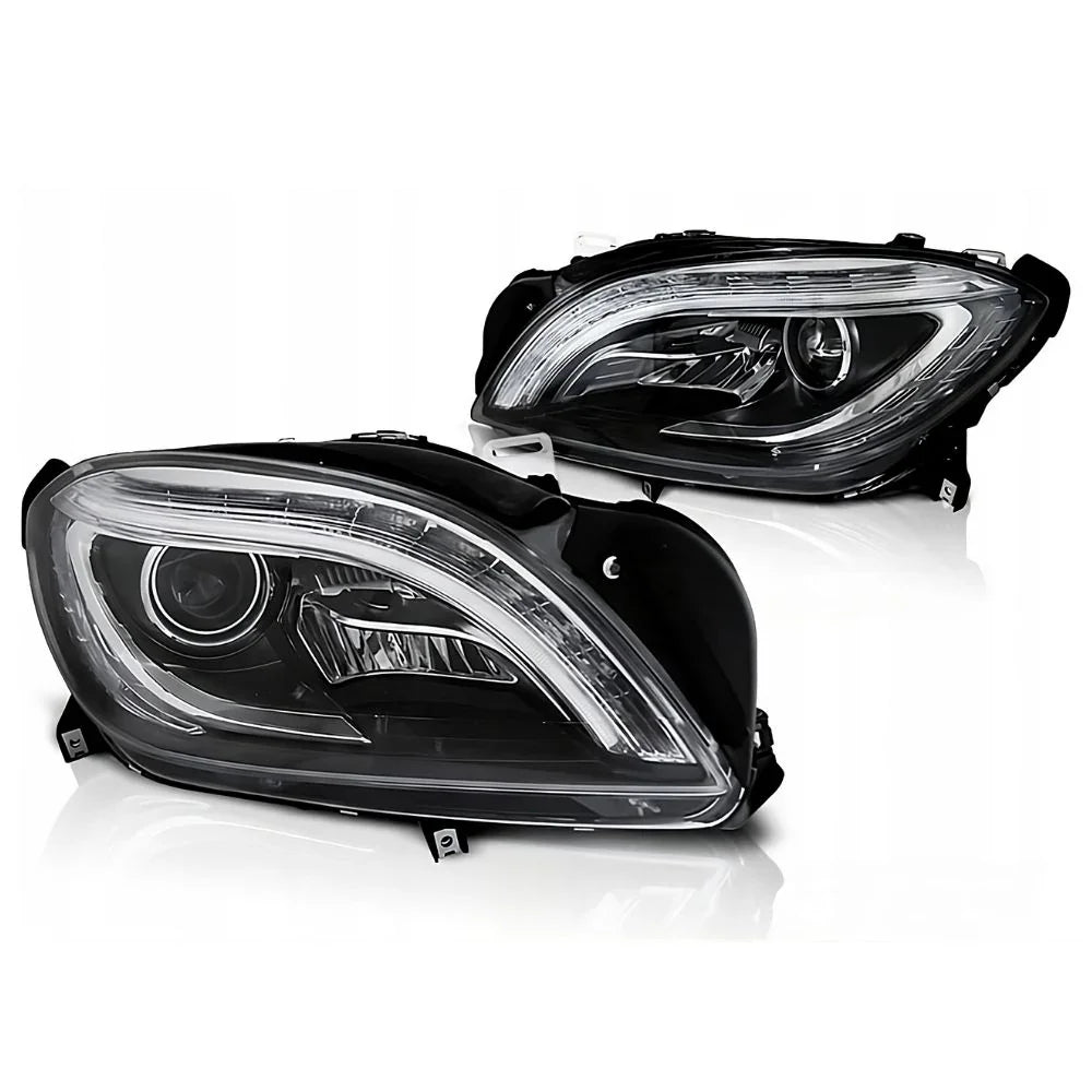 Mercedes Classe M W166 2011-2015 Fari Anteriori LED Neri Lightube - autorivallo